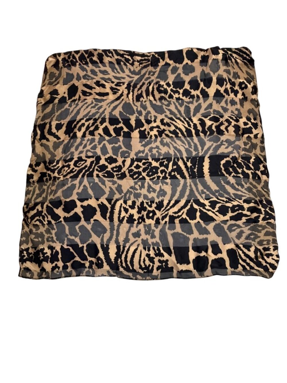 Vintage Adrienne Vittadini 100% Silk Animal Print Scarf 21" Square Tags